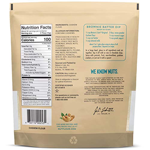Natures Eats Cashew Flour Finely Ground, 16 Oz (Pack of 2)