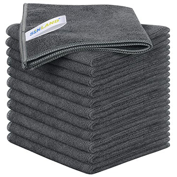 Sinland Microfiber Rag Absorbent Cleaning Cloth Kitchen Dish Cloth Quick Dry Streak Free Dish Rags Glass Cloths 12Inchx12Inch 12