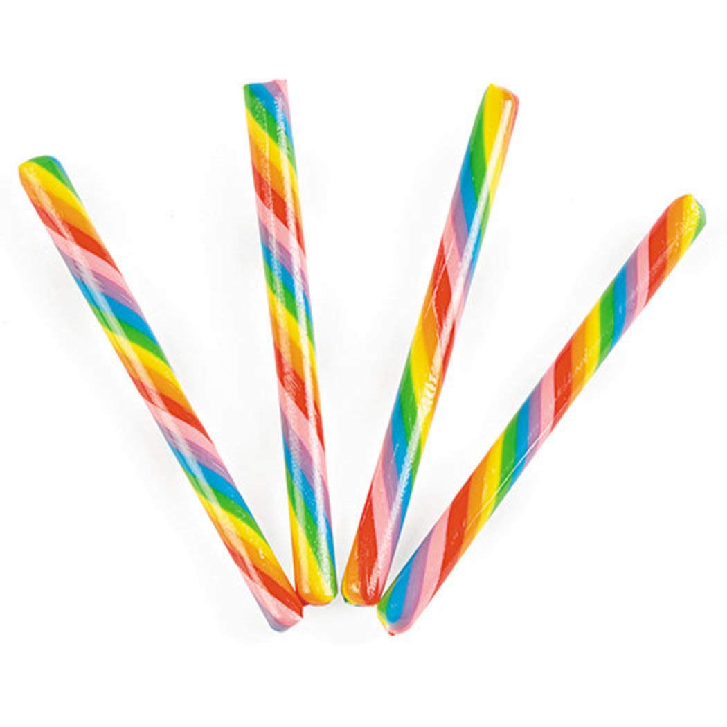 Old Fashioned Candy Sticks, Individually Wrapped, Nostalgic Candy Canes, 80 Pieces (Rainbow)