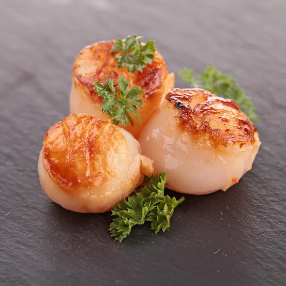 New York Steak & Seafood Jumbo Scallops - Frozen Sea Scallops - Wild Caught Fresh Dry Scallops without Water Added (5 lbs. Scall