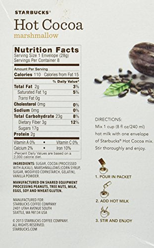 Starbucks Hot Cocoa Mix, Toasted Marshmallow, 8 Ounce