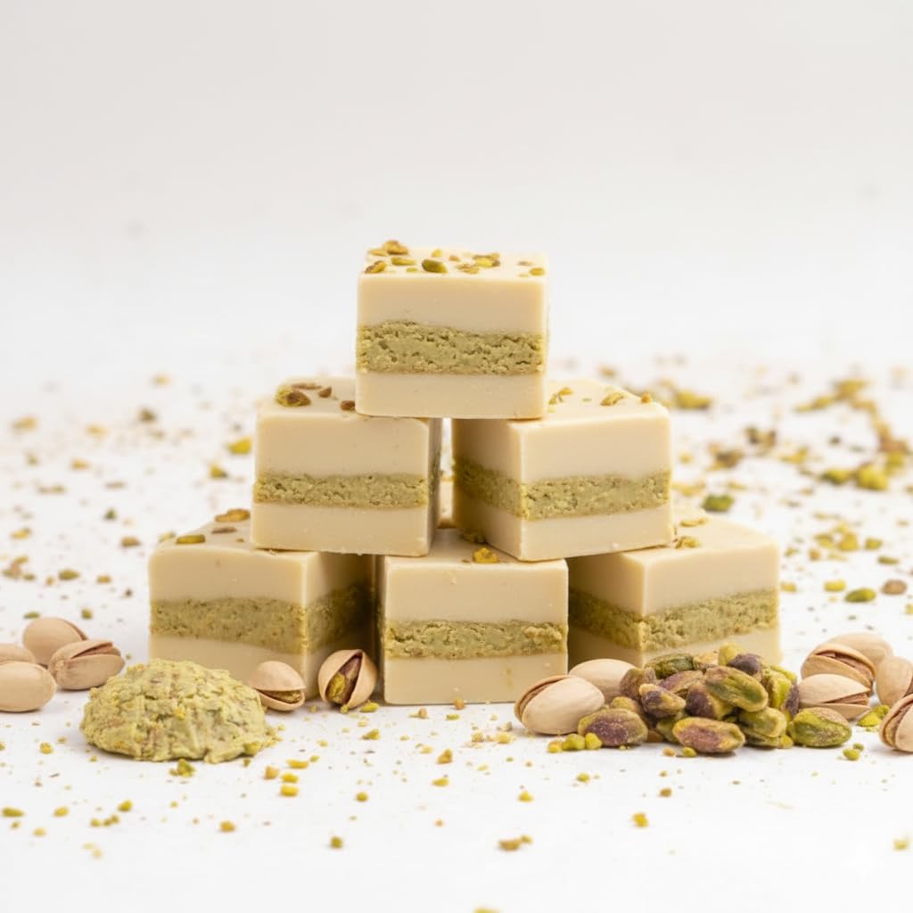 Valley Fudge, White Dubai Chocolate, Fresh Artisan Fudge, Real Butter, Real Butter, Gourmet Candy, Half Pound Package