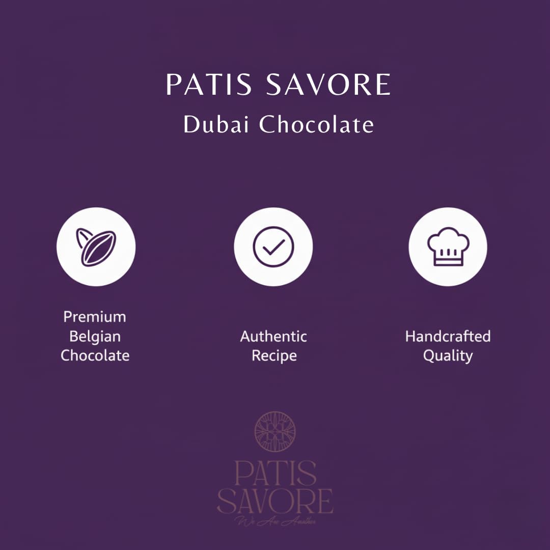 Dubai Dark Chocolate Bar Pistachio - Crispy Kataifi With Pistachio Paste | Gourmet Gift Chocolate | 7Oz Rich, Textured Treat