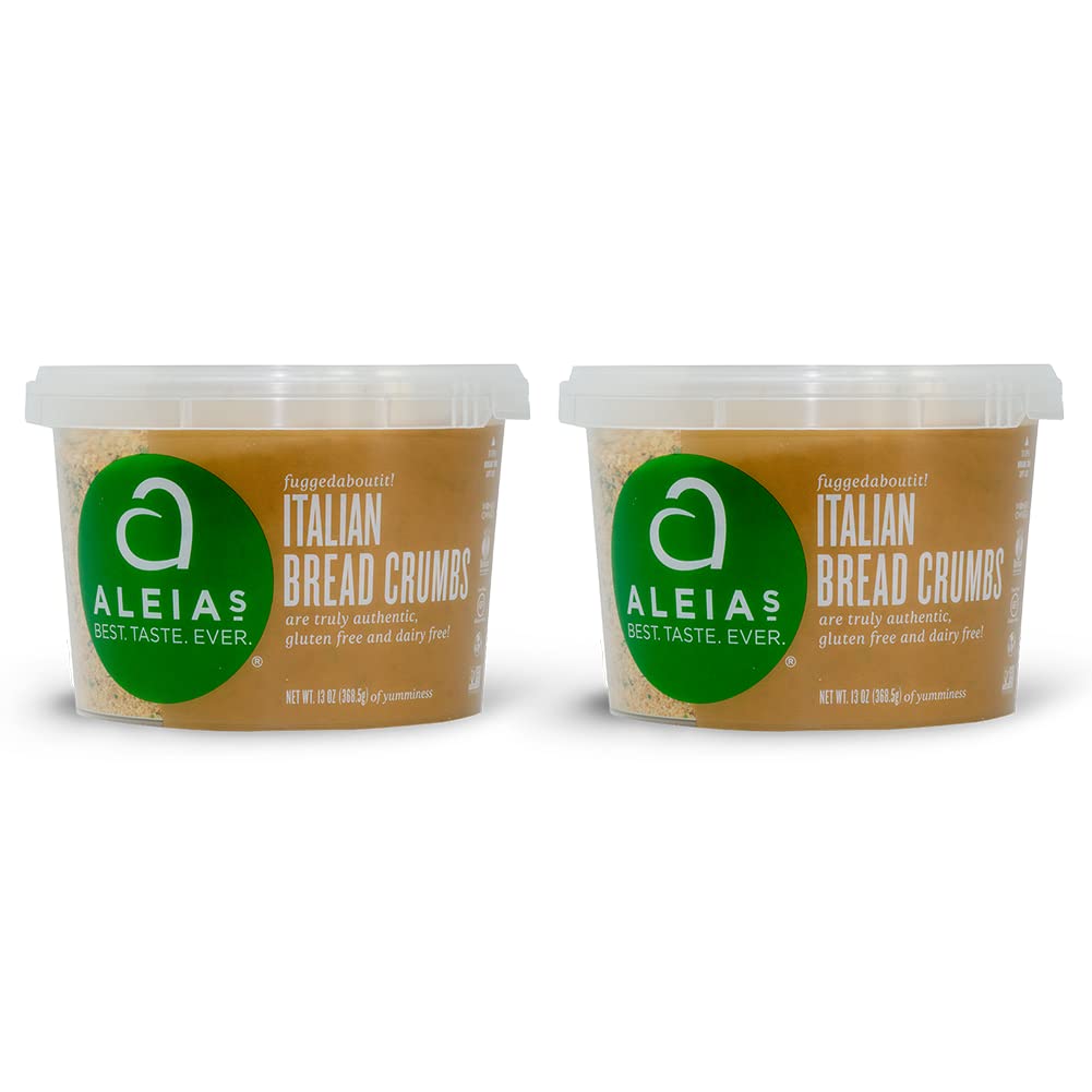 Aleias Gluten Free Italian Bread Crumbs - 13oz (2 Pack) - Breading for Chicken, Meatballs & More - Non-GMO, Dairy Free, Low Sodi
