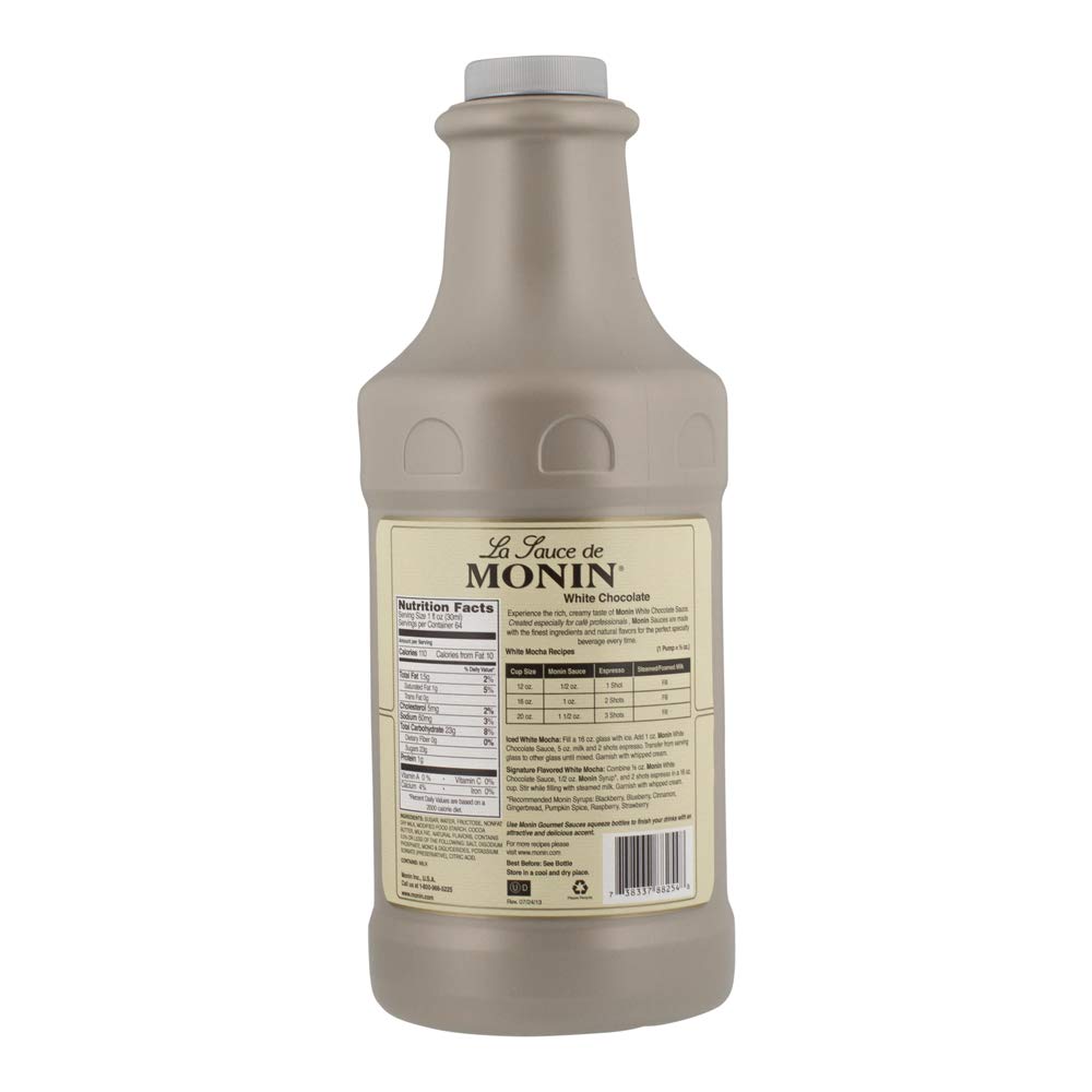 Monin - Gourmet White Chocolate Sauce, Creamy And Buttery, Great For Desserts, Coffee, And Snacks, Gluten-Free Non-Gmo (64 Ounce