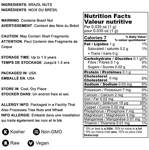 Food To Live Raw Brazil Nuts, 8 Pound - Non-Gmo Verified, Raw, Whole, No Shell, Unsalted, Kosher, Vegan, Keto And Paleo Friendly, Bulk, Low Sodium And Low Carb Food, Great Trail Mix