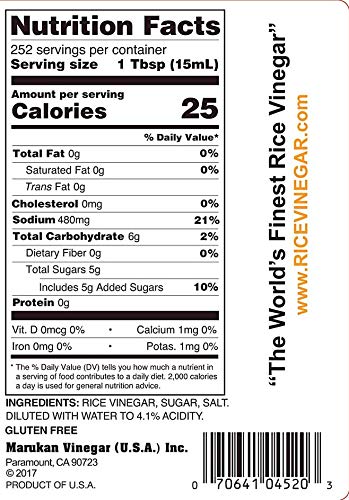 Marukan Seasoned Gourmet Rice Vinegar, 1 Gallon, Pack of 2, Model VC-a3-76597
