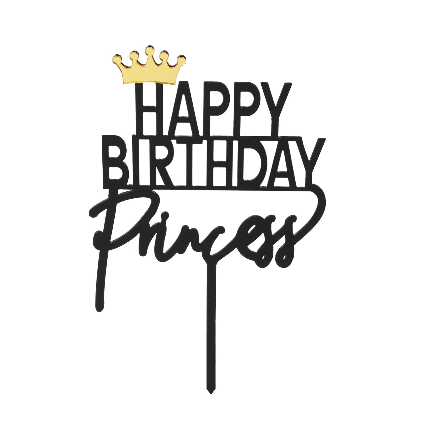 Princess Happy Birthday Cake Topper, Happy Birthday Princess Cake Topper Party Decorations Princess Crown Theme Happy Birthday C
