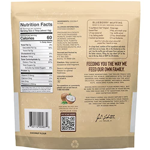 Natures Eats Coconut Flour, 32 Oz (Pack of 2)