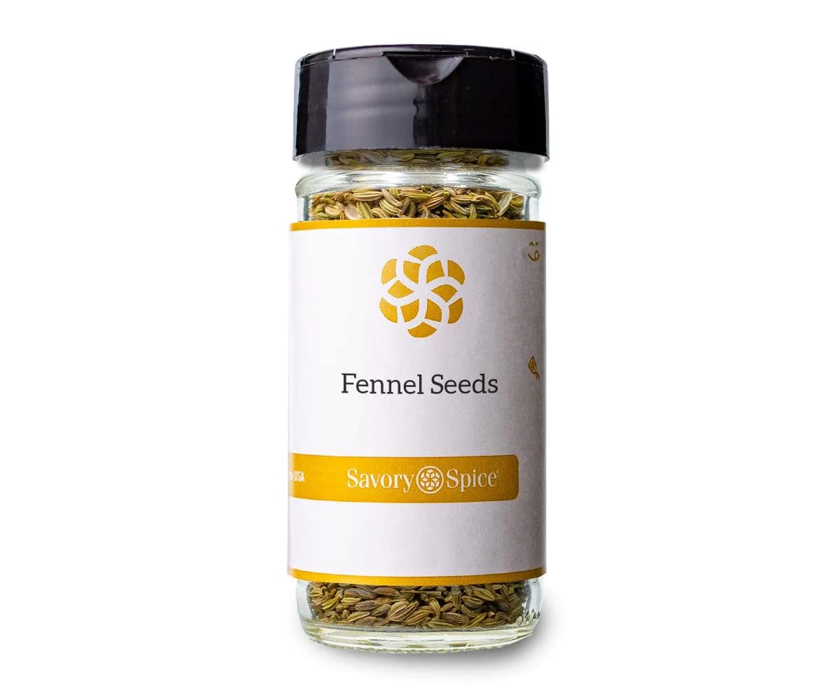 Savory Spice Fennel Seeds - Whole for Cooking & Baking - 1/2 Cup Bag - Net: 1.6 oz