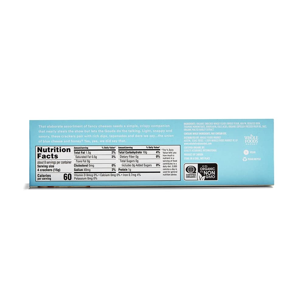 365 by Whole Foods Market, Organic Original Water Crackers, 4.4 oz