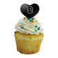GRAPHICS & MORE Cupcake Picks Set of 6, Acrylic, California State University Los Angeles Secondary Logo Heart Design