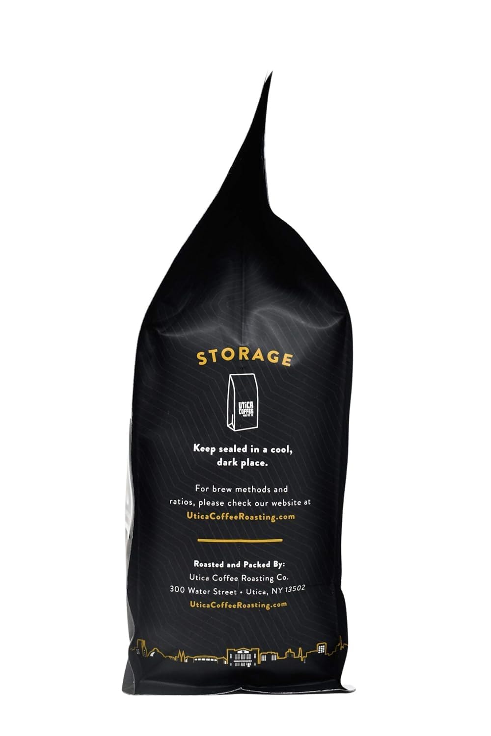 Utica Coffee Roasting Co. Decaf Cinnamon Bun | Specialty Flavored Medium Roast Ground Coffee | 16 Oz Reclosable Bag