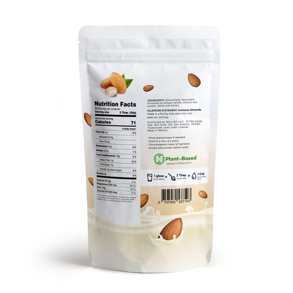 NULLIAV Mediterranean Almond Milk Powder Original - 15.5 Oz, Pack of 1
