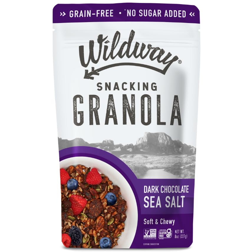 Wildway Vegan Gluten-Free Grain-Free Granola Dark Chocolate Sea Salt 8oz 3-Pack