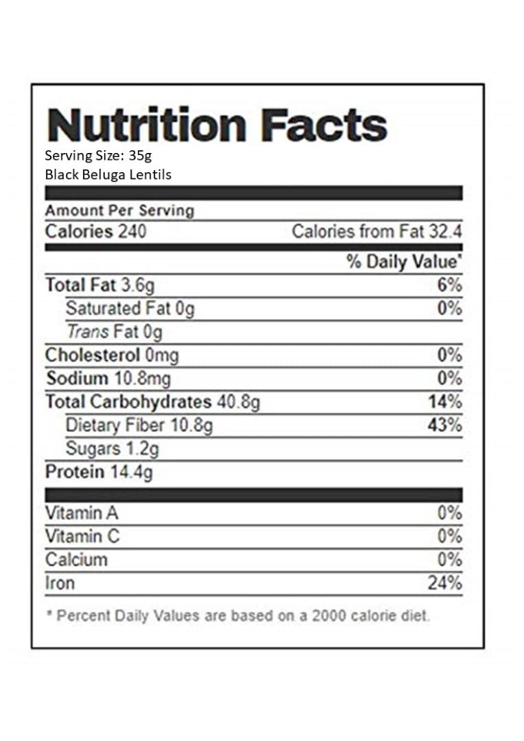 AIVA Black Beluga Lentils – Premium Whole Lentils for Soups & Salads, 64 Ounce