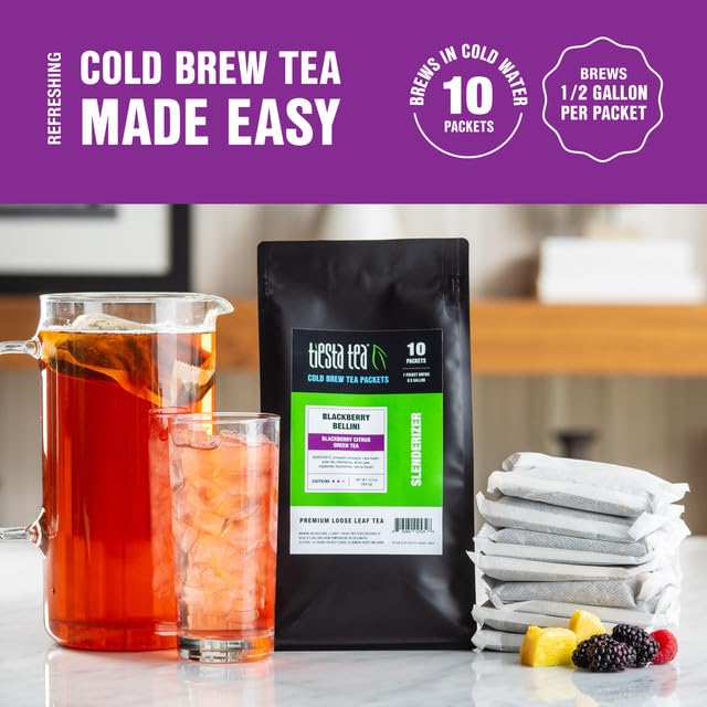 Tiesta Tea - Blackberry Bellini Cold Brew Tea - Blackberry Citrus Green Tea - Loose Leaf Tea Blend - Medium Caffeinated Iced Tea