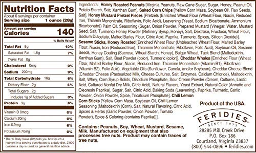 FERIDIES Honey Cheddar 5 OClock Crunch Gourmet Sweet and Spicy Snack Mix, 6oz Tin