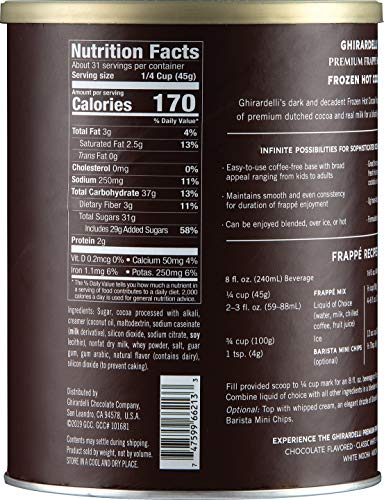 Ghirardelli Frozen Hot Cocoa Can - 3.12 Pound (Pack of 1) - Rich Chocolate Flavor