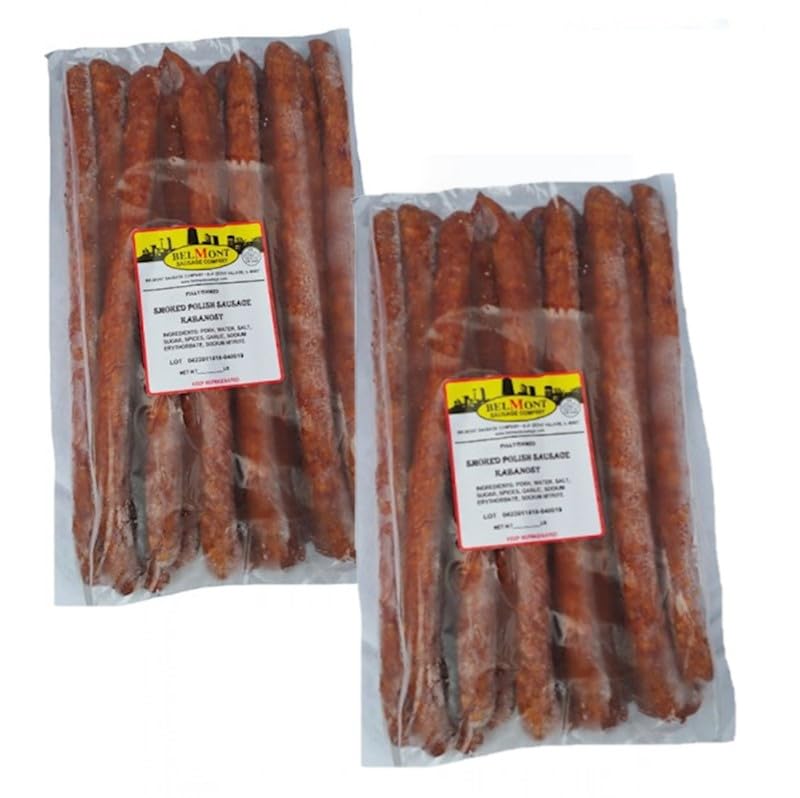 Belmont Sausages Dry Hunters Kabanosy 3.5 Lb (2 Pack) - Delicious Jerky Salami Sticks, Perfect High Protein Snack For Mature-Themeds, Smoked Polish Sausage