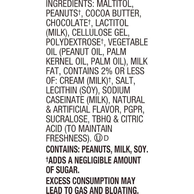Zero Sugar Miniature Milk Chocolate Peanut Butter Cups - 1 LB Bulk Bag (Approx. 50 Pieces) - Individually Wrapped Sugar Free Candy - Guilt-Free Chocolate   Party Favors & Holiday Desserts