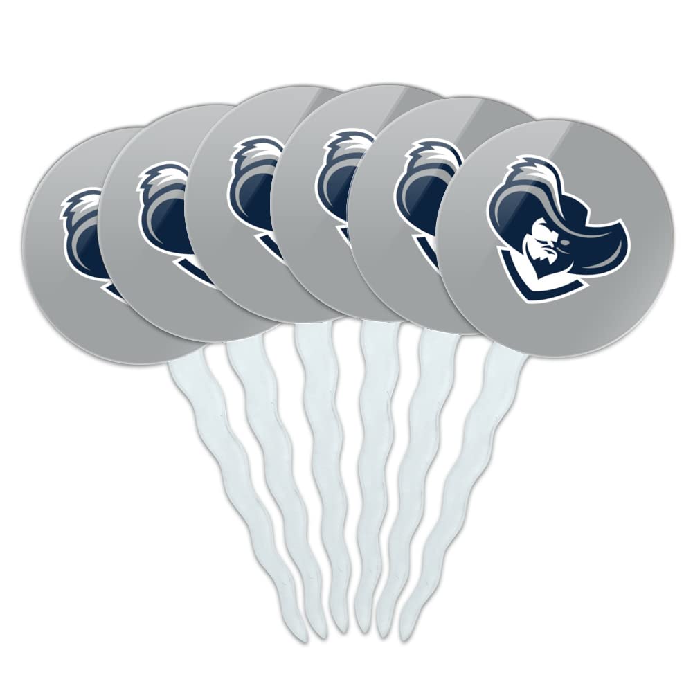Xavier University Secondary Logo Cupcake Picks Toppers Decoration Set of 6