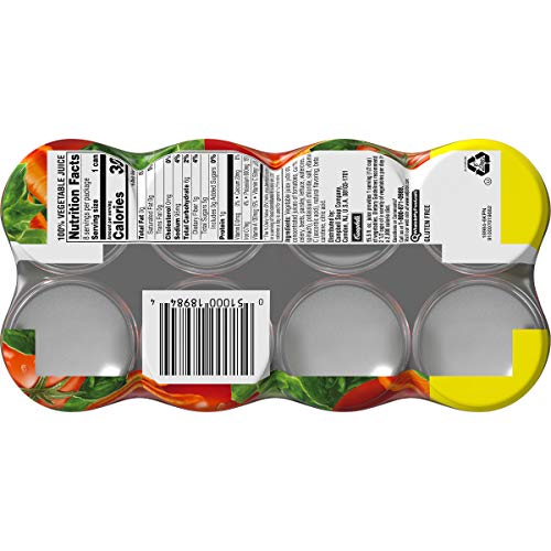 V8 Original Low Sodium 100% Vegetable Juice, 5.5 oz. Can, 8 Count