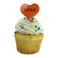 GRAPHICS & MORE Cupcake Picks Set of 6, Acrylic, Heart Love Decoration, University of Texas at San Antonio