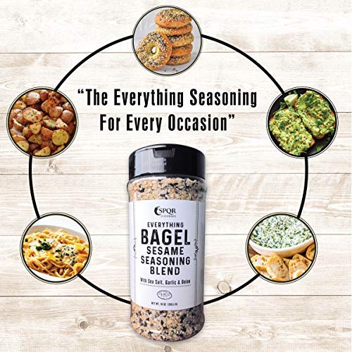 Everything Bagel Seasoning Blend Original XL 10 Ounce Jar. Delicious Blend of Sea Salt and Spices Dried Minced Garlic & Onion Fl