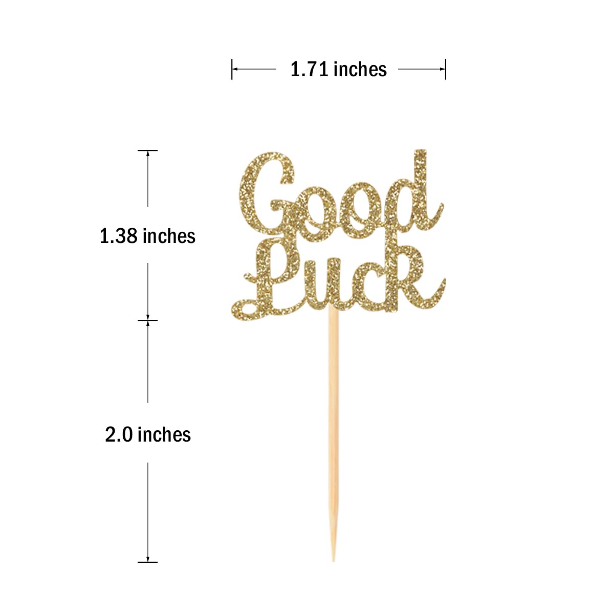 Donoter Cupcake Toppers, 24 Pieces Light Gold Glitter Heart Cake Picks, Model CC-273 for Going Away Party Decorations