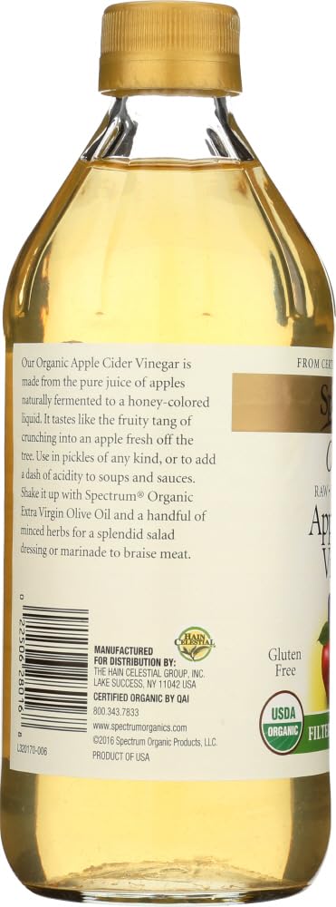 Spectspirit-inspired flavor Organic Apple Cider Vinegar, Filtered, 16 fl oz, Pack of 2