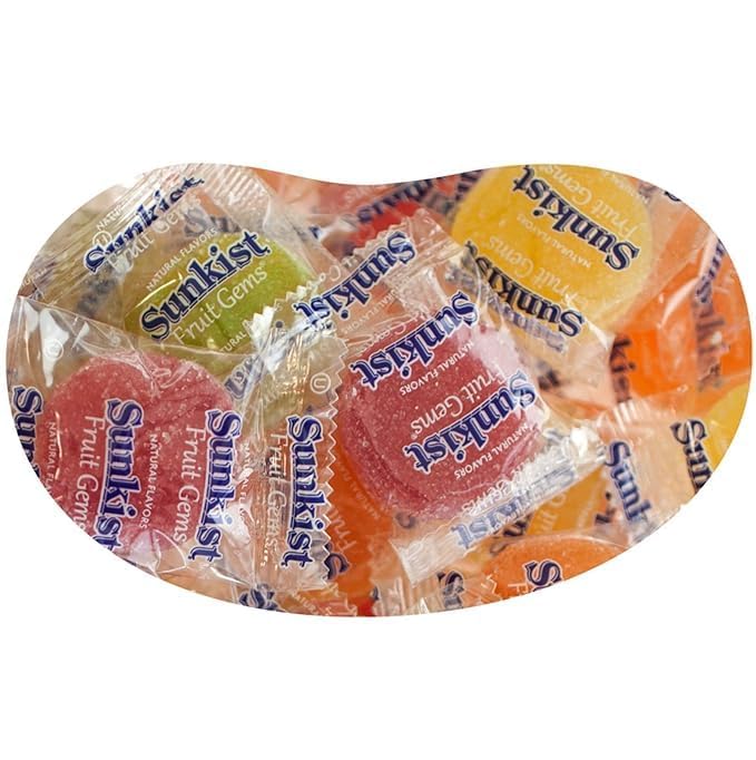 Sun Kist Fruit Gems 1.5-Lbs Klub Bulk Snacks Individually Wrapped- Assorted Flavors Soft Sugar Dusted-Bulk Candy Made With Real