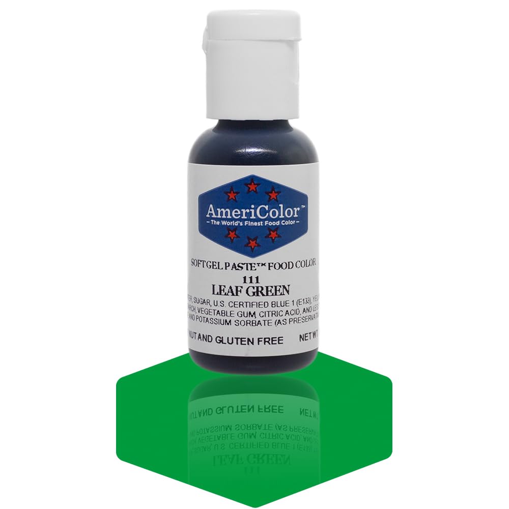 AmeriColor Soft Gel Paste Food Color, Leaf Green, 0.75 Fl Oz, Model AM 111