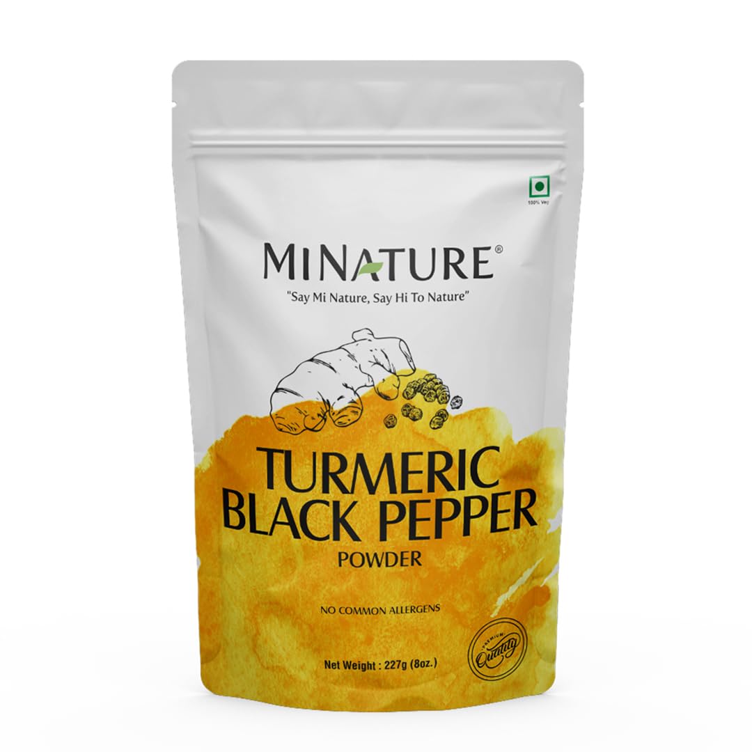 minature Turmeric Black Pepper Powder, Curcuma Longa with Piper nigrum,Vegan, GlutenFree, NonGMO 227 Gram, 0.5 lb