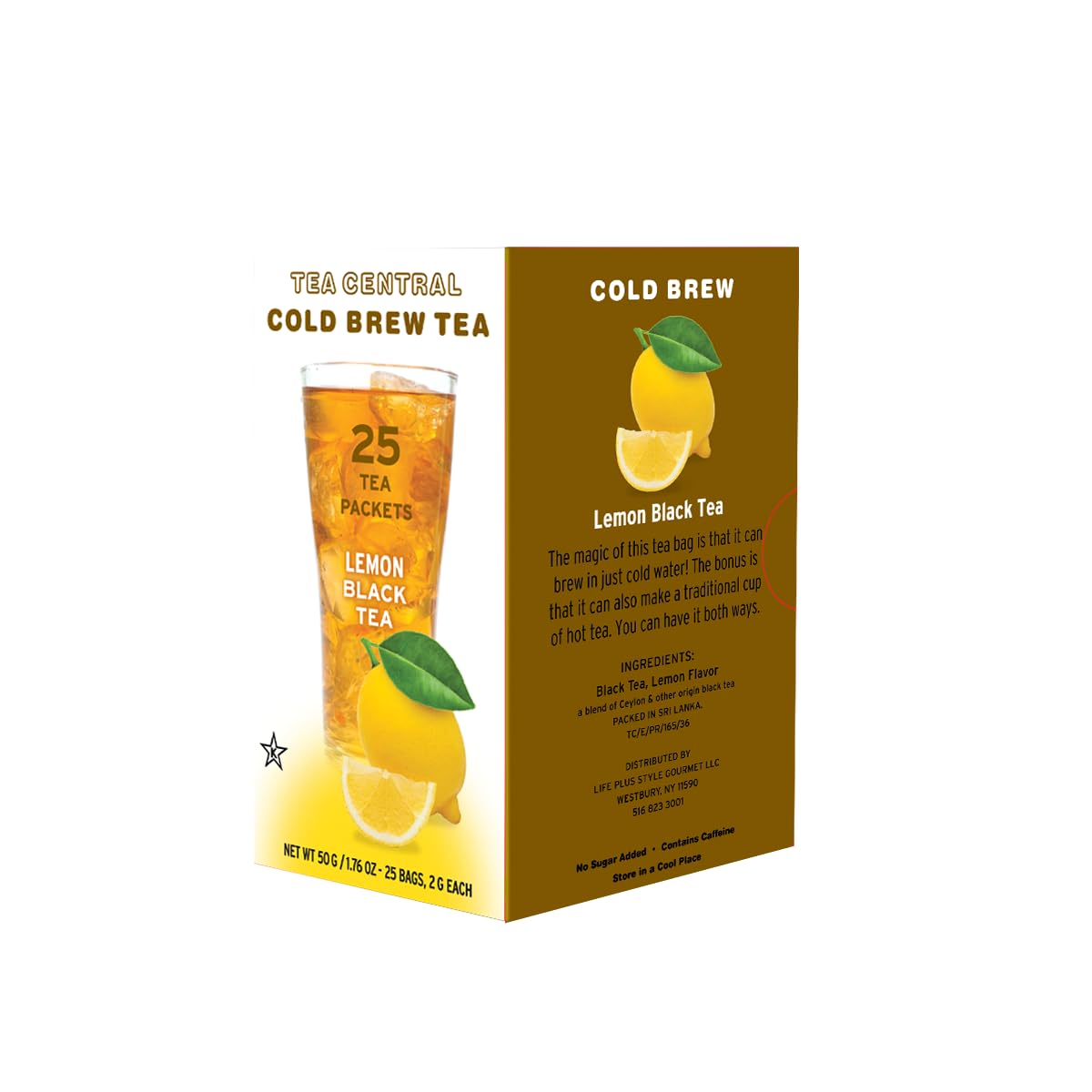 Life Plus Style Gourmet TEA CENTRAL Lemon Black Tea with Organic Ceylon Black Tea Lemon Unsweetened Iced Tea Refreshing Tea Beve