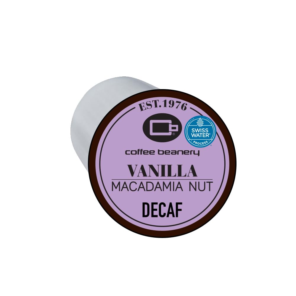 Coffee Beanery Vanilla Macadamia Nut Decaf Coffee Pods, Medium Roast, 96 Count, Bulk Flavored Pods