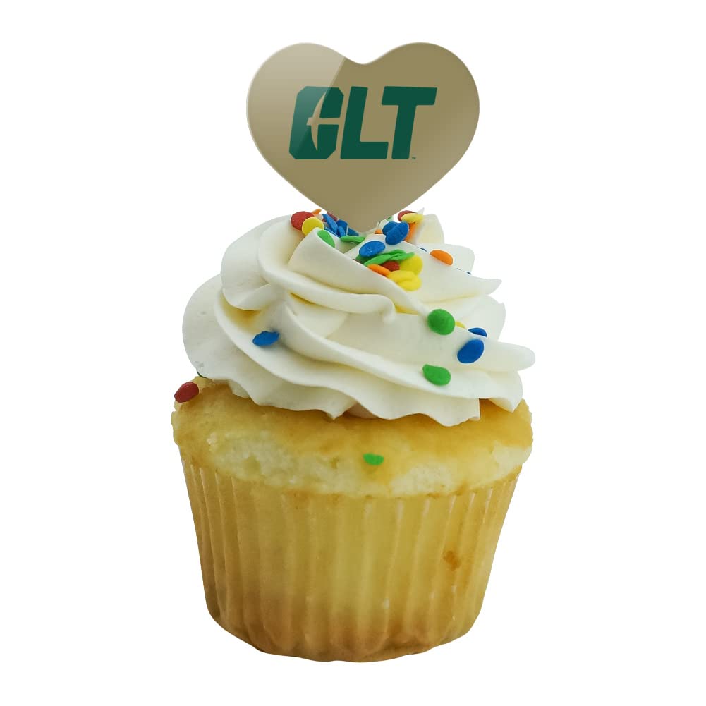 GRAPHICS & MORE Cupcake Picks Set of 6 - Acrylic Heart Toppers - UNC Charlotte - One Size