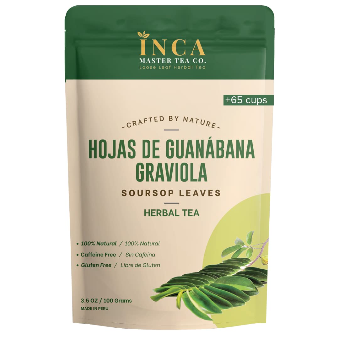 INCA MASTER TEA Soursop Tea - Cut & Sifted Loose Leaf, Herbal Wellness, 3.5 oz