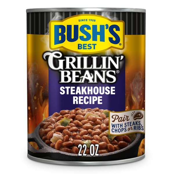 Bush's Best Grillin' Beans Variety Pack, 5 Flavors, 109.5 oz, Smokehouse Tradition, Southern Pit Barbecue, Steakhouse Recipe, Bourbon & Brown Sugar, Honey Chip