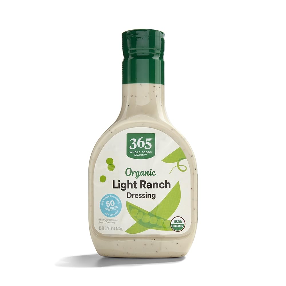 365 by Whole Foods Market Organic Ranch Dressing, 16 Fl Oz, Light, Gluten-Free