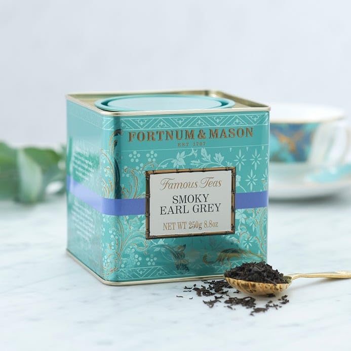 FORTNUM&MASON Fortnum and Mason British Tea, Smoky Earl Grey, 250g Loose Tea in a Gift Tin Caddy