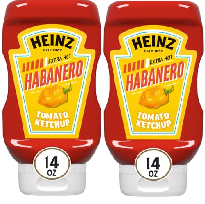 Heinz Habanero Tomato Ketchup, Hot and Spicy, 14 oz Squeeze Bottle