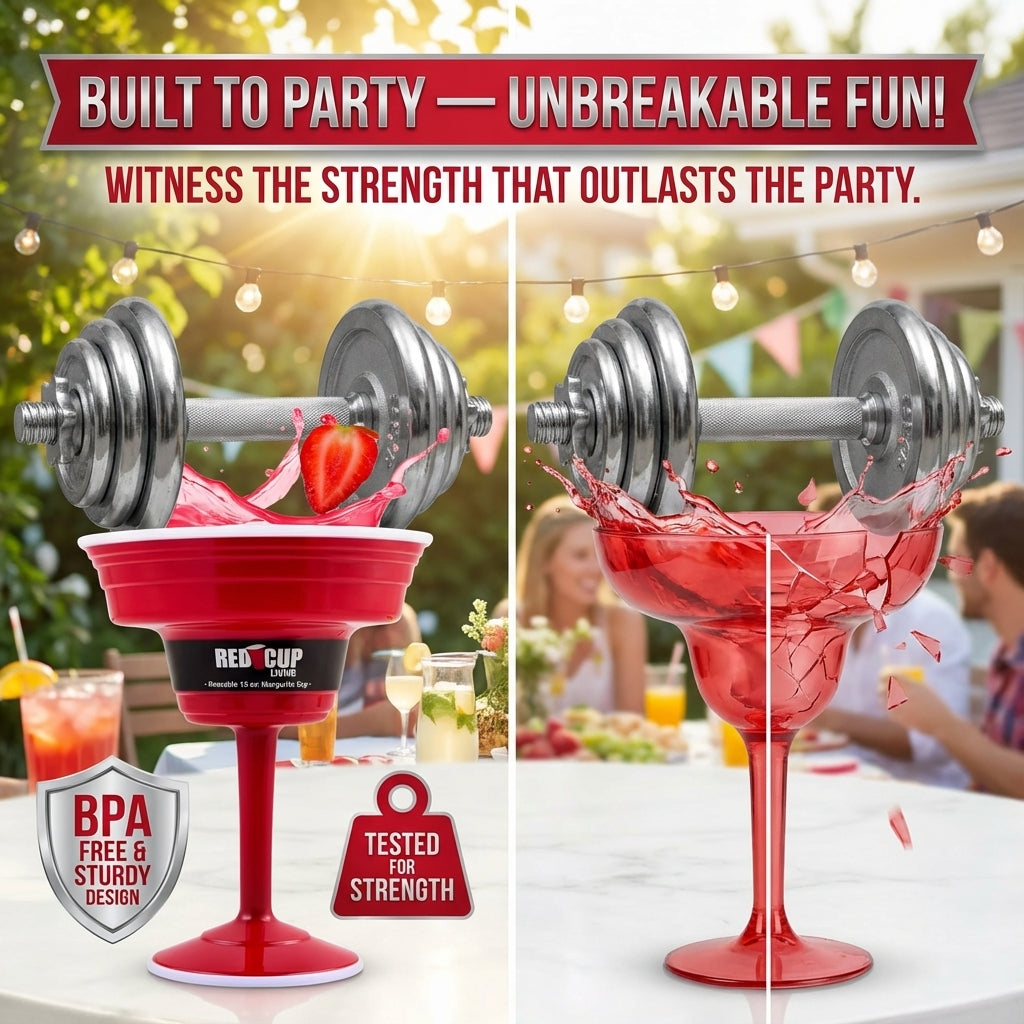 Redcupliving Reusable Red Margarita Party Cups