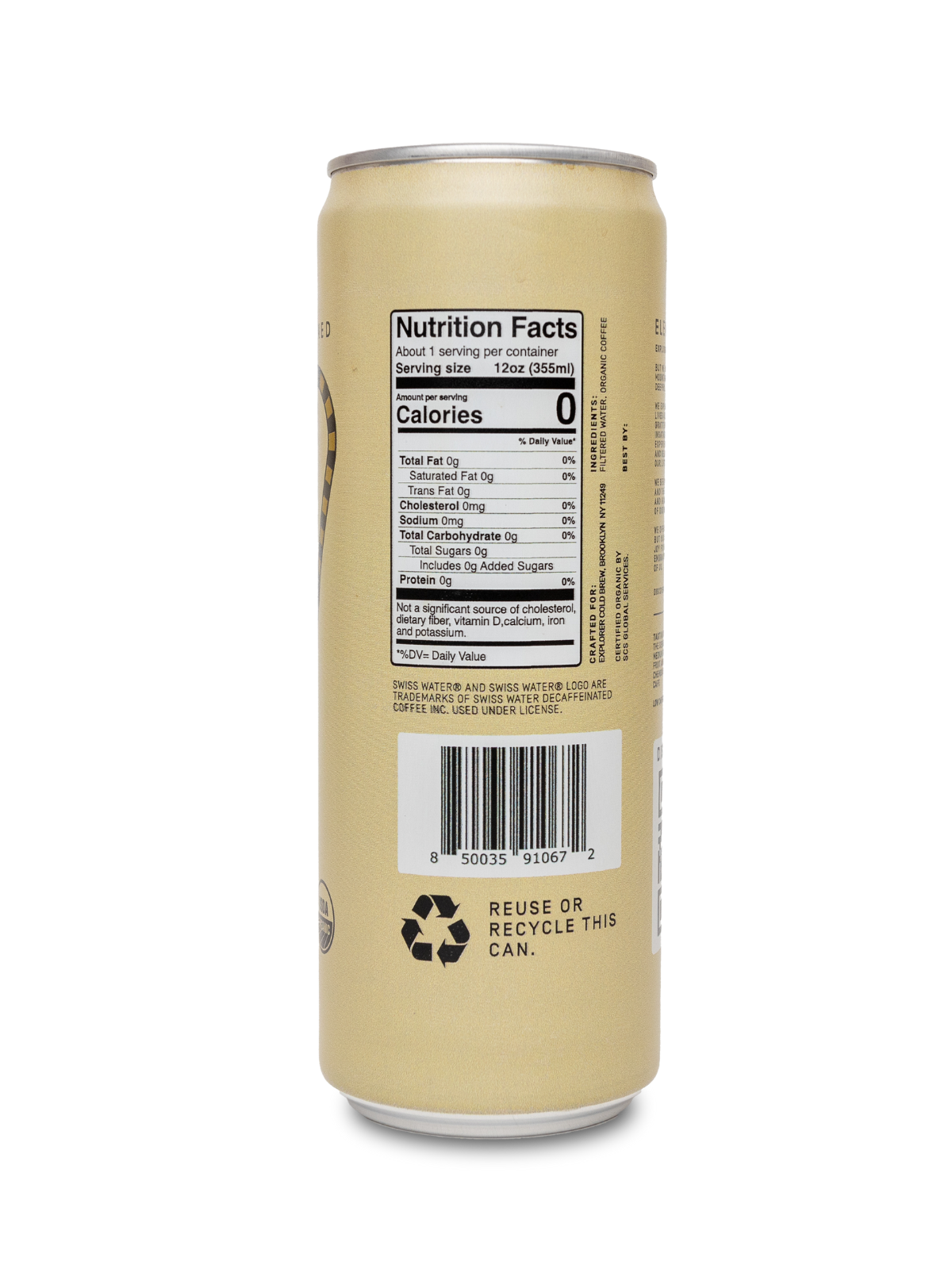 RTD Cold Brew Cans | Choose Your Caffeine Level | Unsweetened 12-Pack