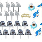 Medium Shark Cupcake Kit (ideal for 32 cupcakes)
