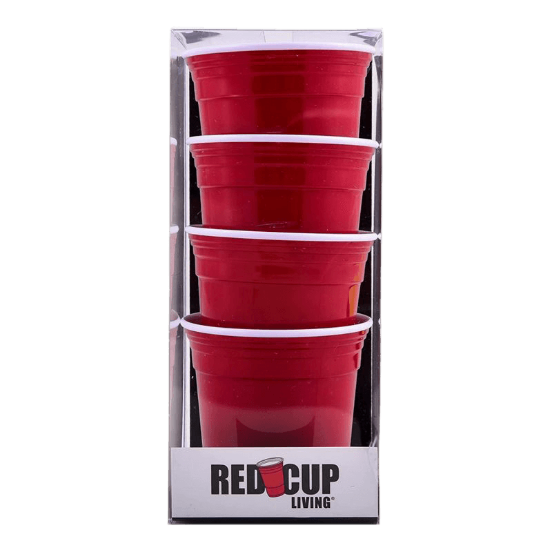 Redcupliving Reusable Red 5 oz Party Cups, Set of 4