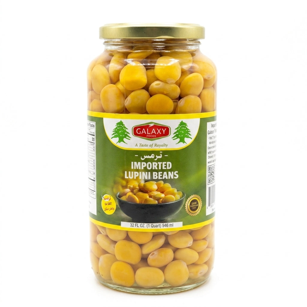 Galaxy Foods Imported Lupini Beans 32 oz - Premium Lebanese Termes