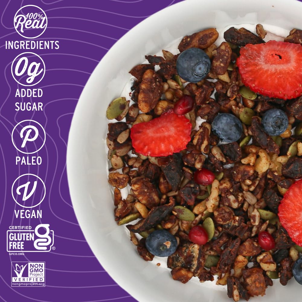 Wildway Vegan Gluten-Free Grain-Free Granola Dark Chocolate Sea Salt 8oz 3-Pack