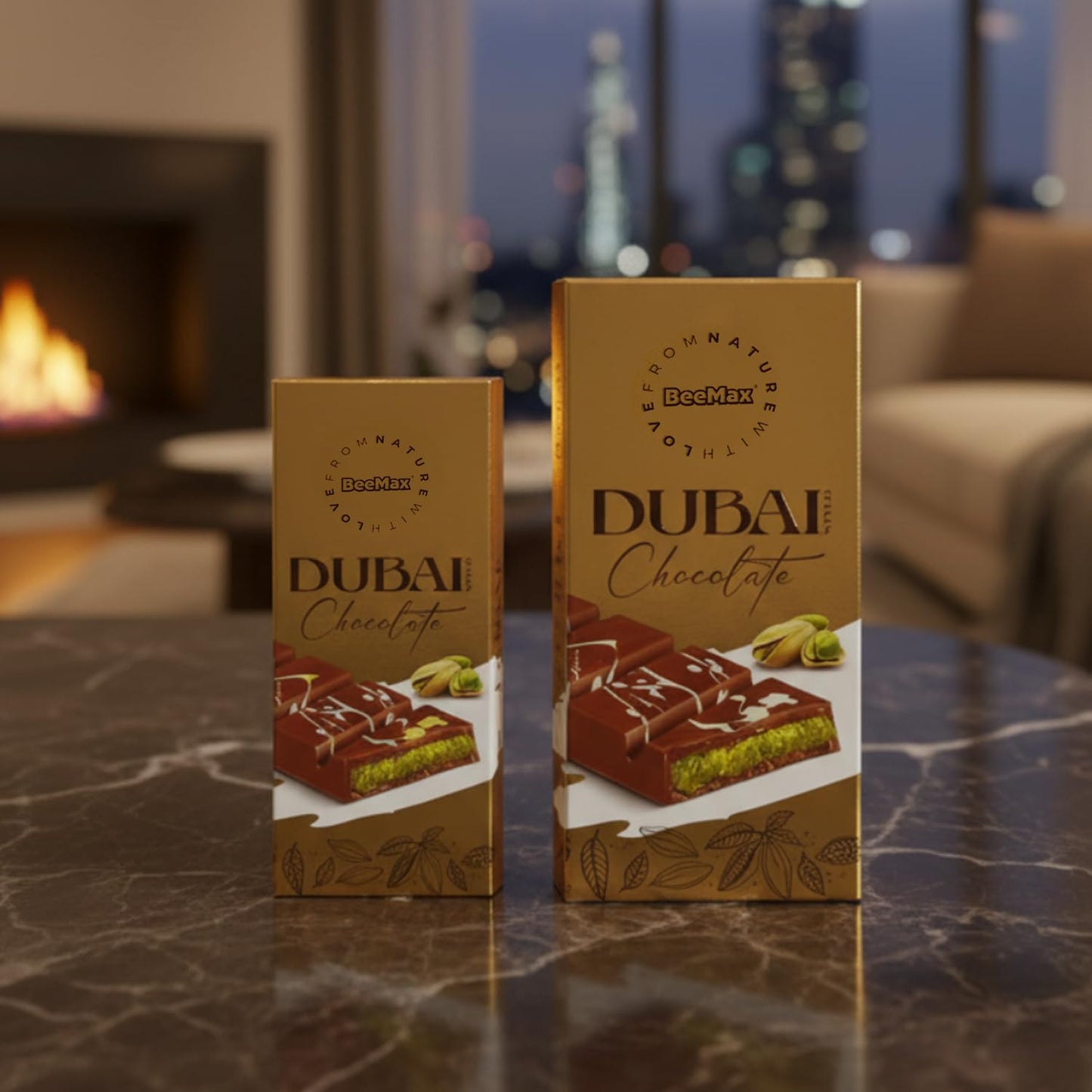 Authentic Mini Dubai-Style Chocolate Bar | 3.36 oz of elegant Middle Eastern Indulgence | enhanced Milk Chocolate  Golden Kadayif Crisps  Velvety Tahini & Hand-Harvested Pistachios - Imported from Turkey