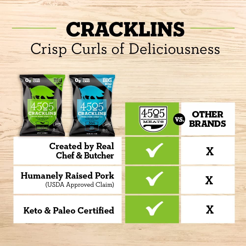 4505 Meats Cracklins Fried Pork Curly Q'S, 3 Oz